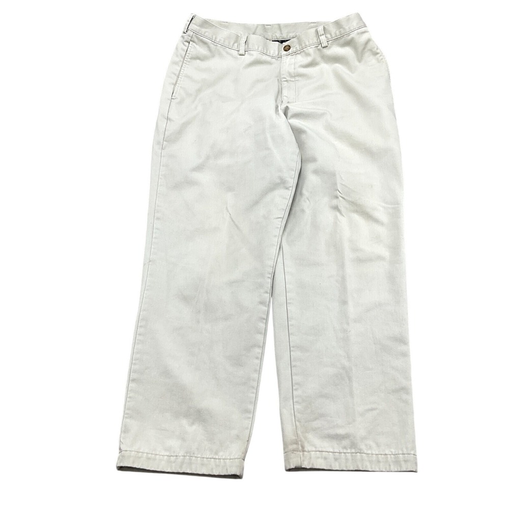 LL Bean Pants Men 36W 30L Beige 0 AK16Cotton Flannel Lined Natural Fit Chino